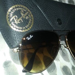 Rayban Aviater Shades, Brown Lens w/ Gold Accents